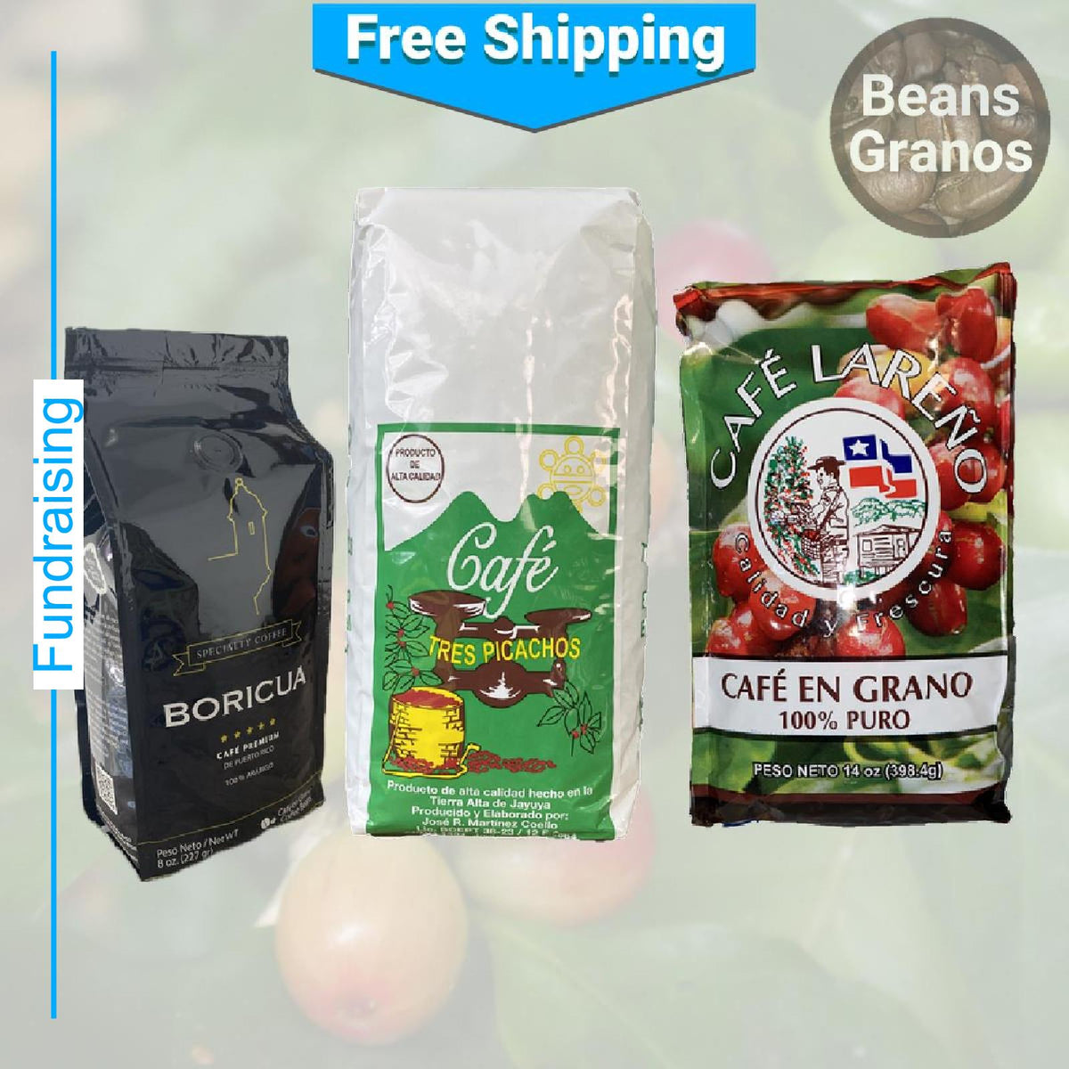 Paquete variado de café puertorriqueño para recaudación de fondos