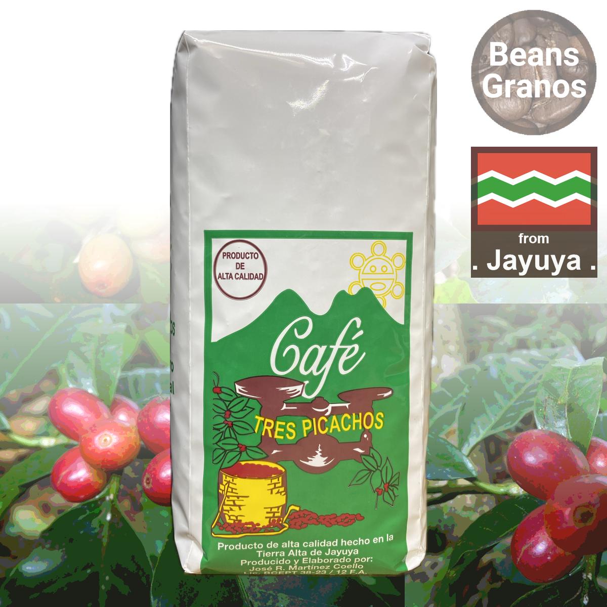 Café Tres Picachos en grano, paquete de seis unidades de 14 oz (5.25 libras)