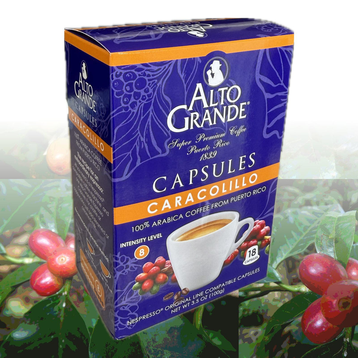Cápsulas de café Alto Grande Super Premium | Caracolillo (Intensidad 8)