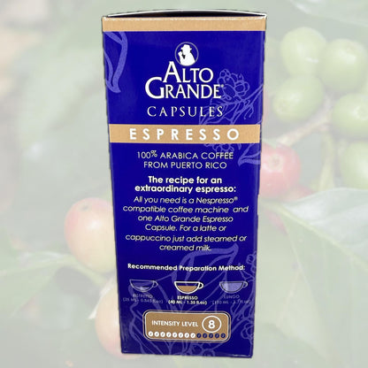 Cápsulas de café Alto Grande Super Premium | Espresso (Intensidad 8)