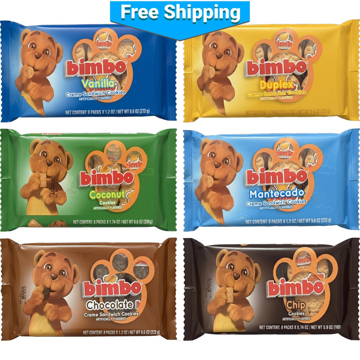 Paquete de seis galletas surtidas Bimbo
