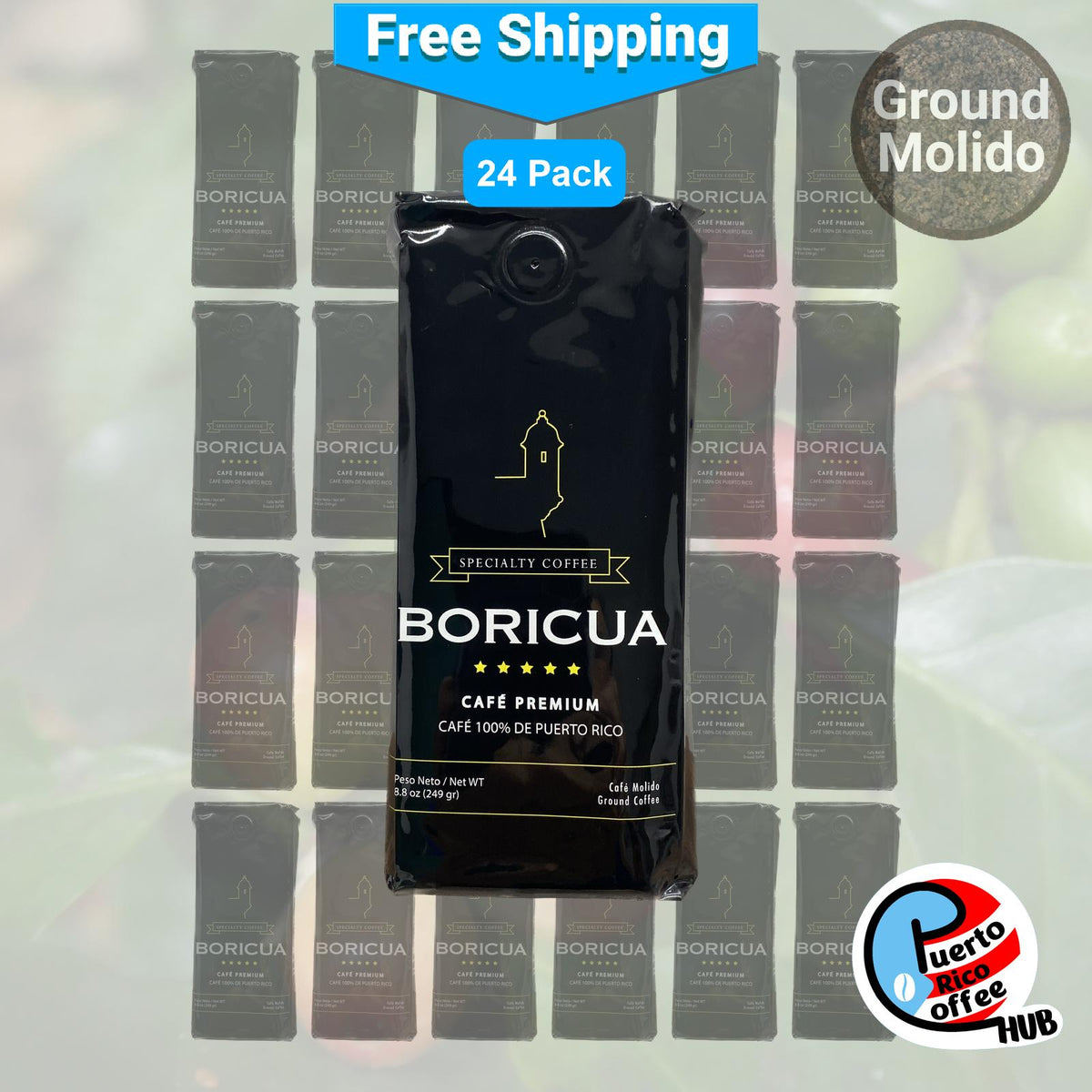 Café Boricua Puerto Rican Ground Coffee 8.8 oz Bulk Packs