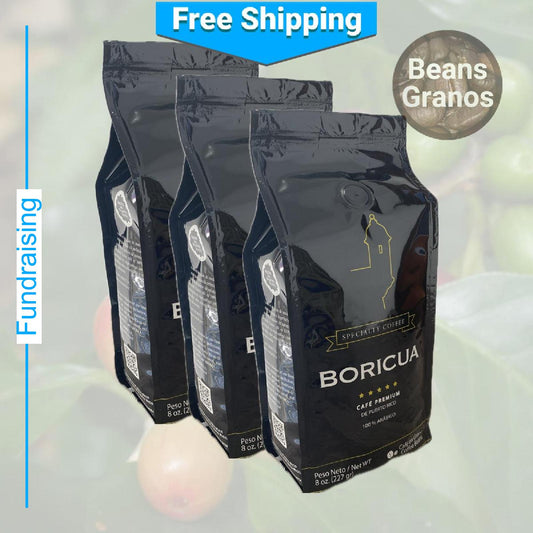Granos de café de recaudación de fondos Café Boricua