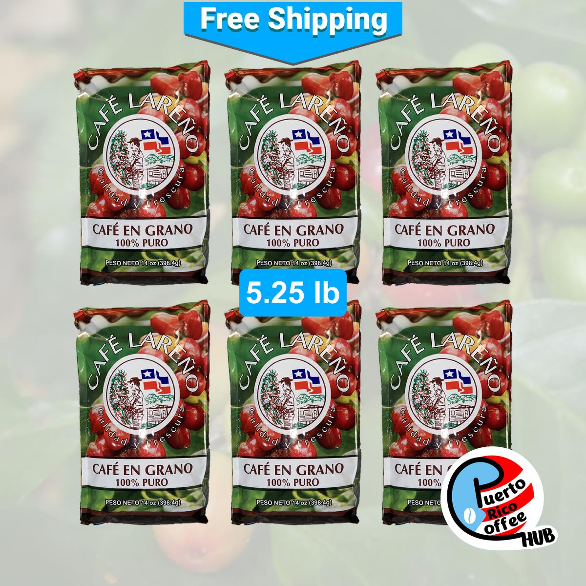 Café Lareño en granos, paquete de seis de 14 oz (5.25 libras)