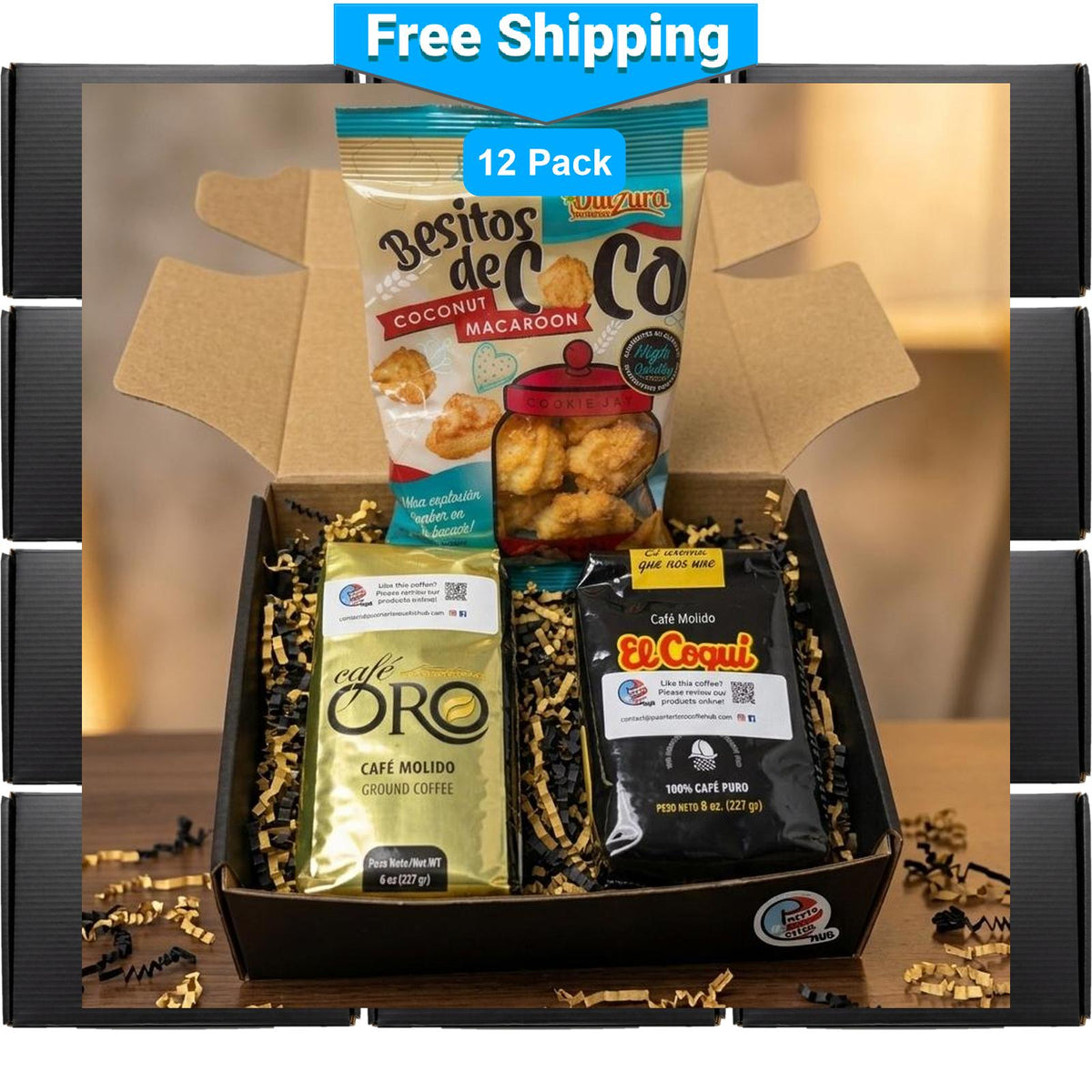 Puerto Rican Coffee Gift Set | Oro, El Coquí & Besitos de Coco