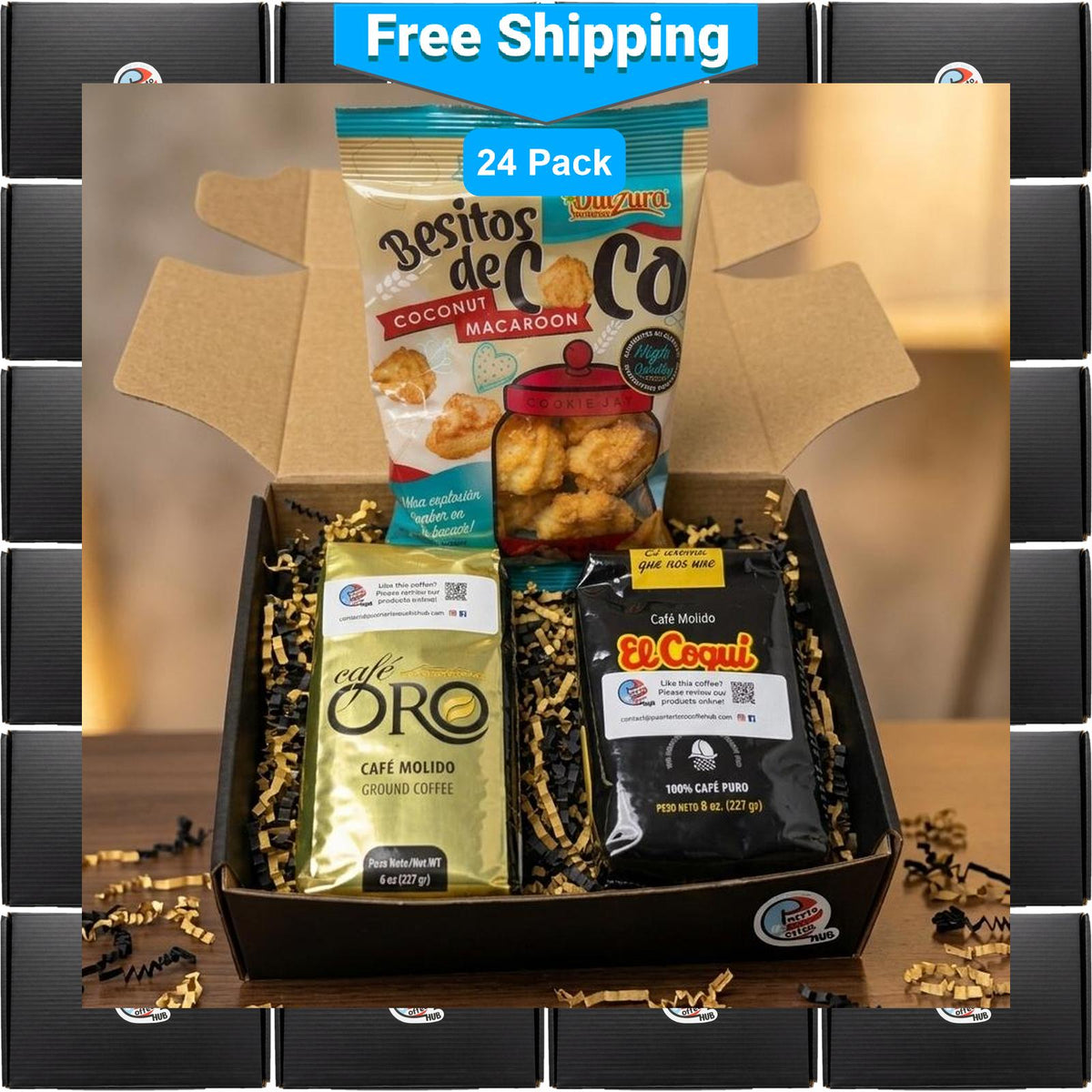 Puerto Rican Coffee Gift Set | Oro, El Coquí & Besitos de Coco