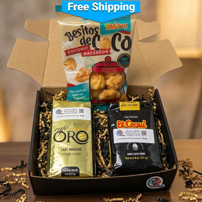 Puerto Rican Coffee Gift Set | Oro, El Coquí & Besitos de Coco