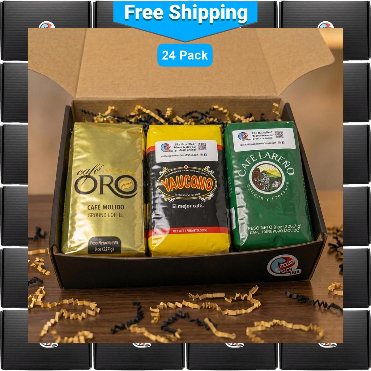 Puerto Rico Coffee Sampler Gift Box | Oro, Lareño & Yaucono