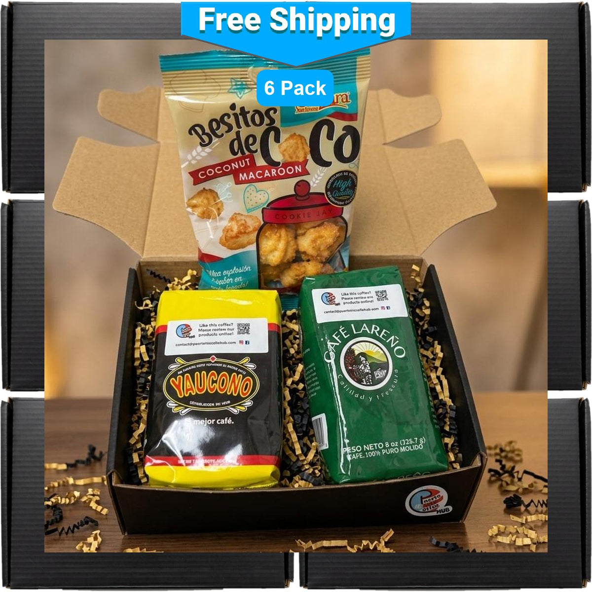 Puerto Rican Coffee Corporate Gift Set | Yaucono, Lareño & Besitos de Coco