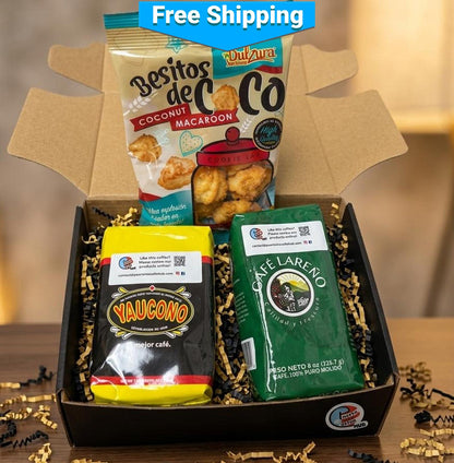 Puerto Rican Coffee Corporate Gift Set | Yaucono, Lareño & Besitos de Coco