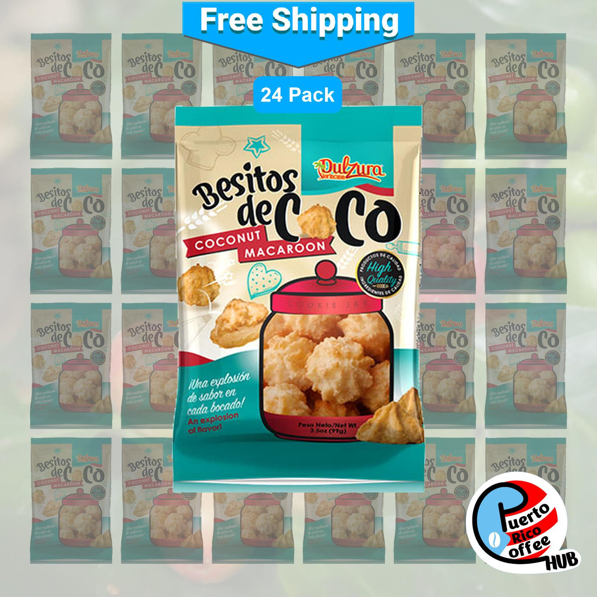 Dulzura Borincana Besitos de Coco 24-Pack