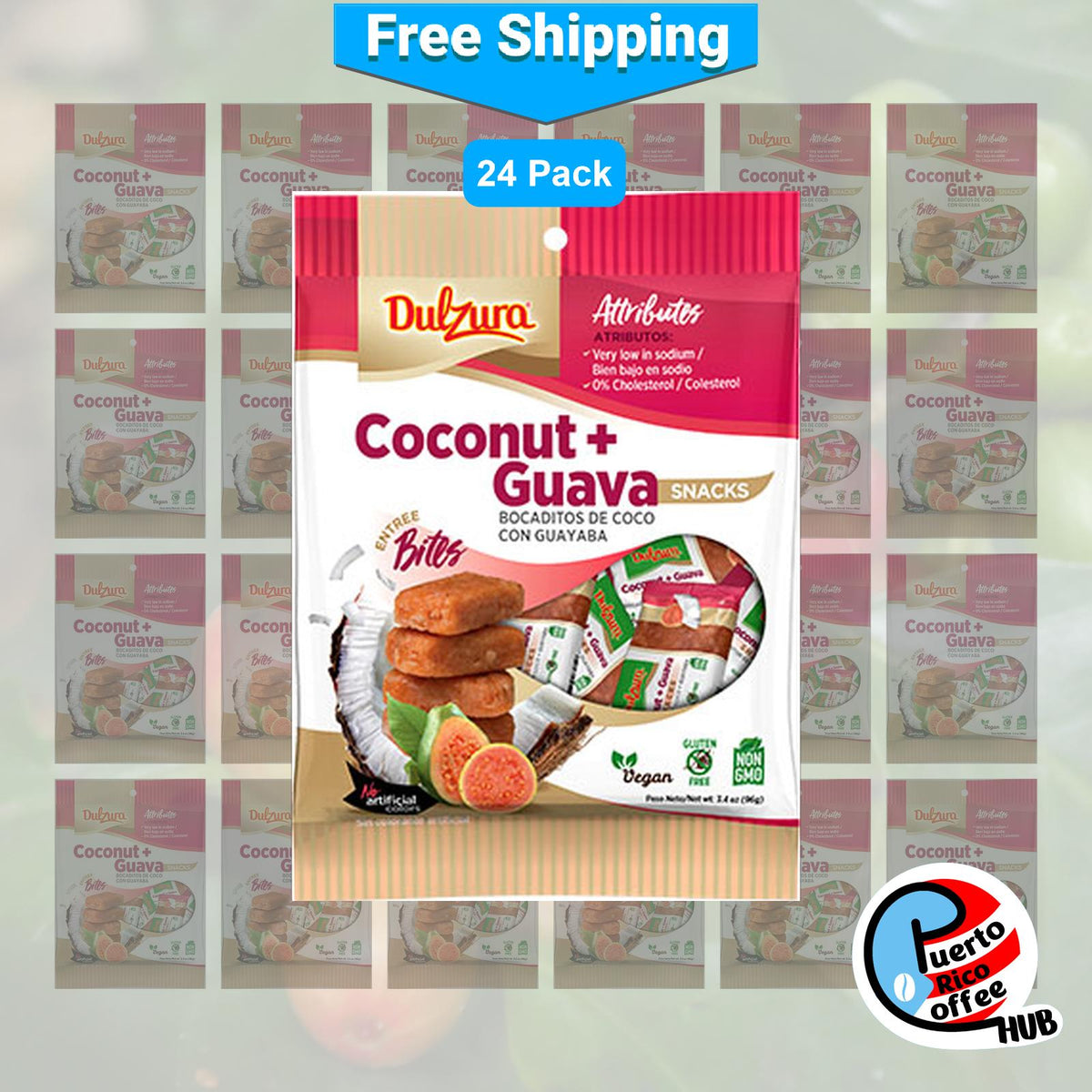 Dulzura Borincana Coconut Guava Bites 24-Pack