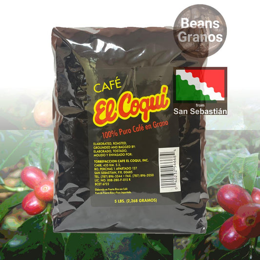 Café en grano El Coquí, 5 libras