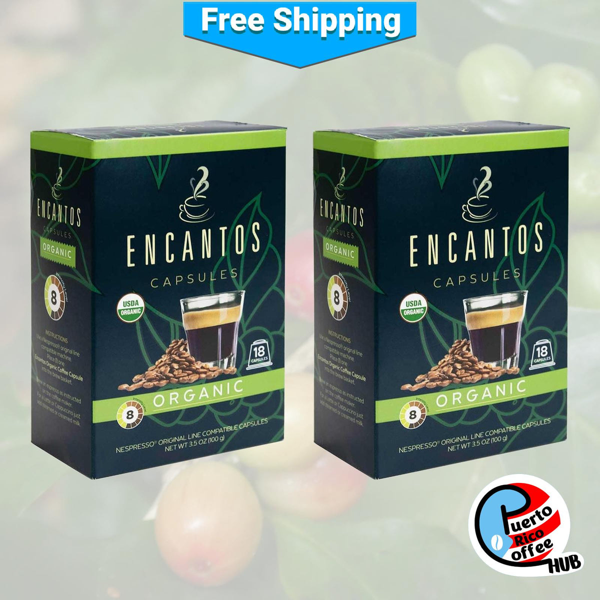 Cápsulas de café orgánico Encantos | Espresso (Intensidad 8)