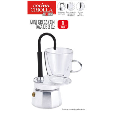Cafetera greca mini de una sola porción