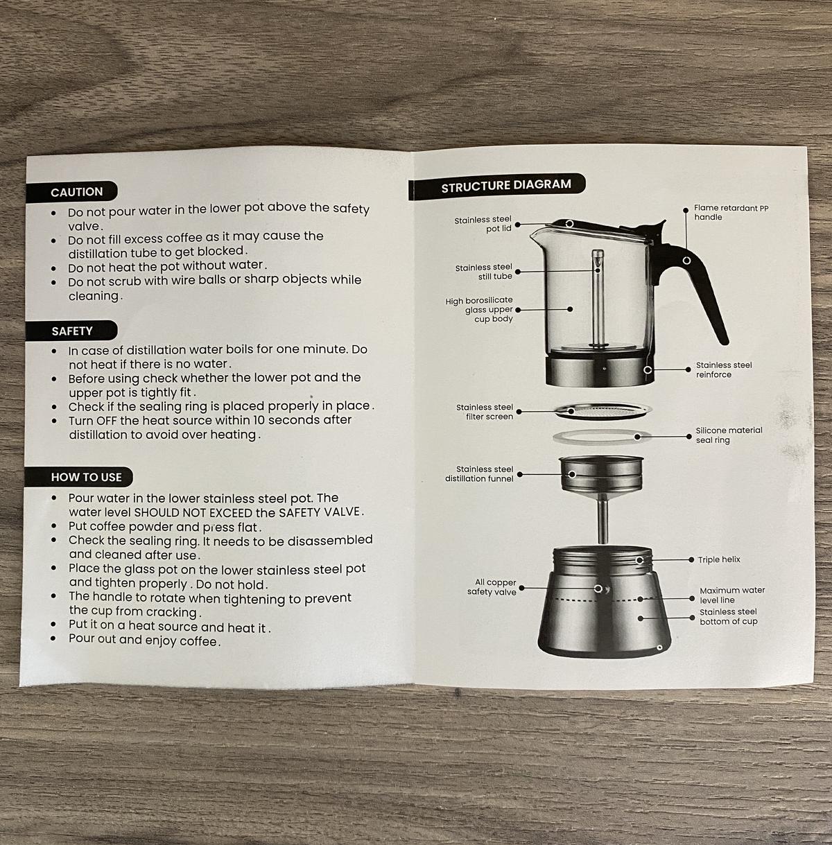 Cafetera tipo moka de acero inoxidable con tapa de cristal de Imusa