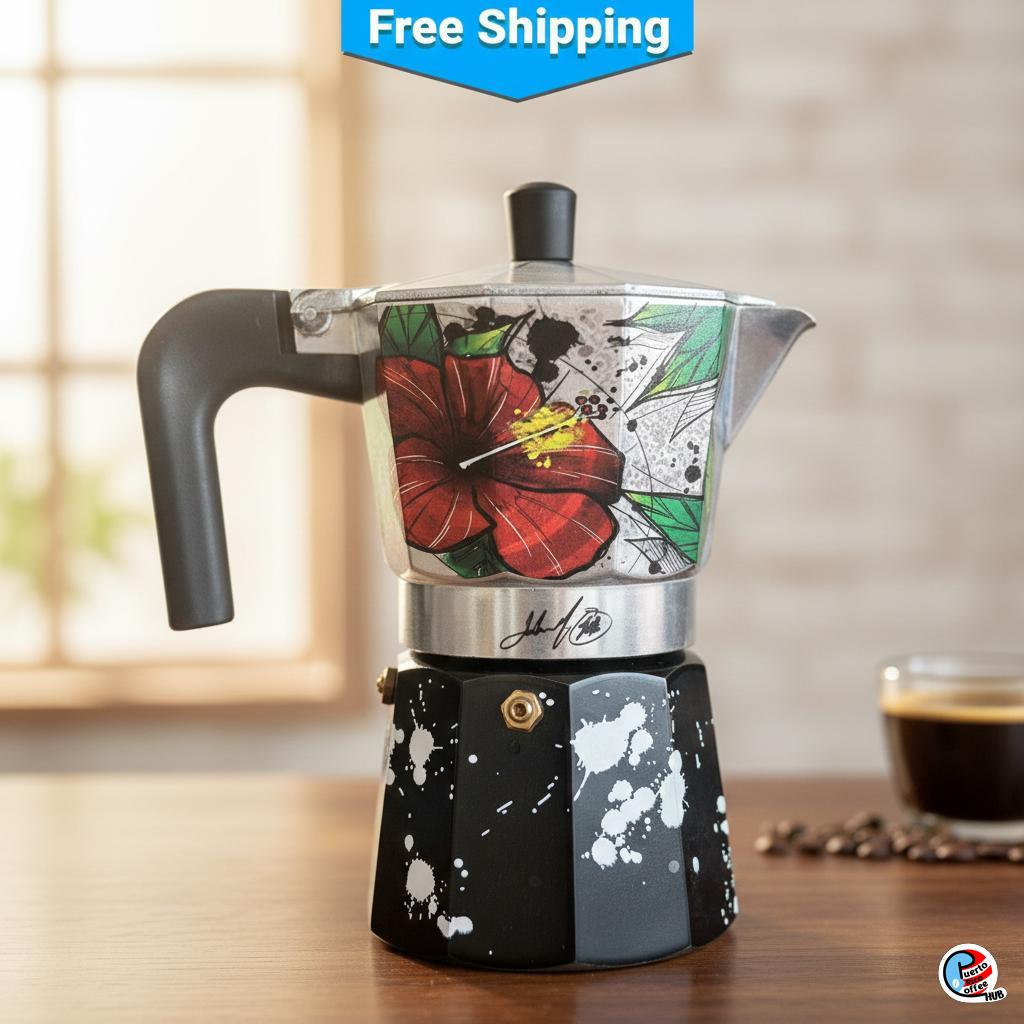 Small Heritage Roasters Discovery Set with Maga Flower Greca Coffee Maker