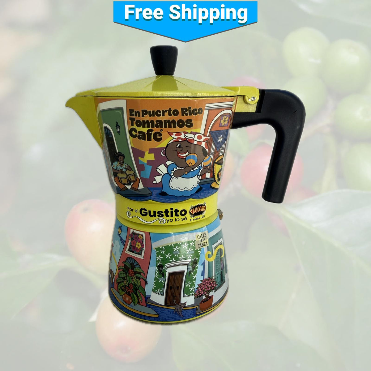 Gustito Greca Moka Pot and Two Yauconito Coffees
