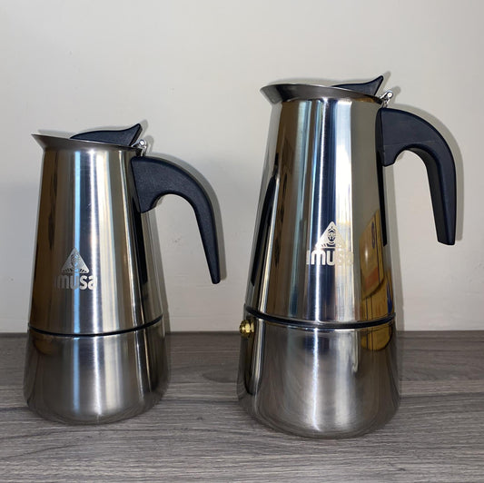 Cafeteras tipo Moka de acero inoxidable de Imusa