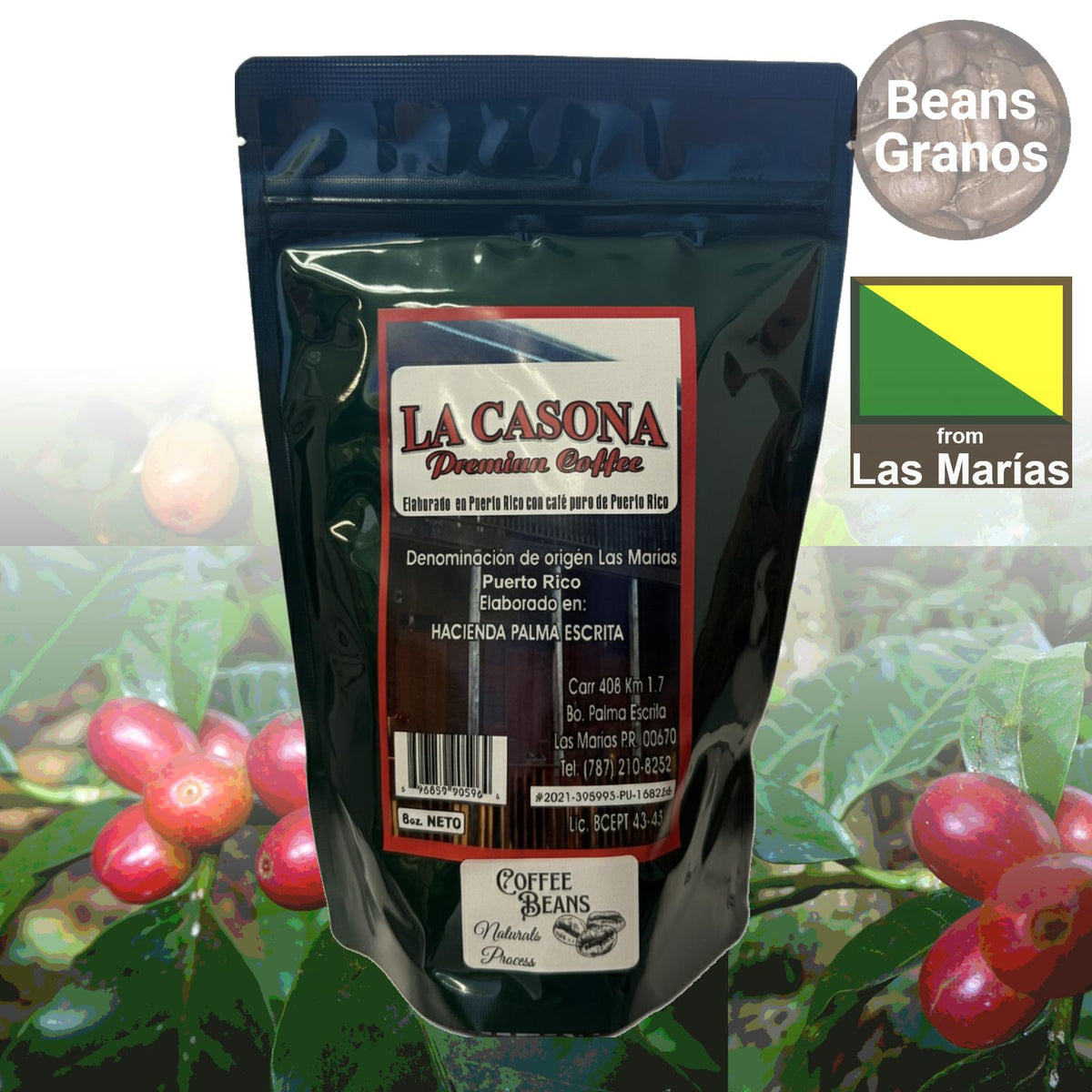Café La Casona Granos de Café Premium Proceso Natural - 100% Secado al Sol