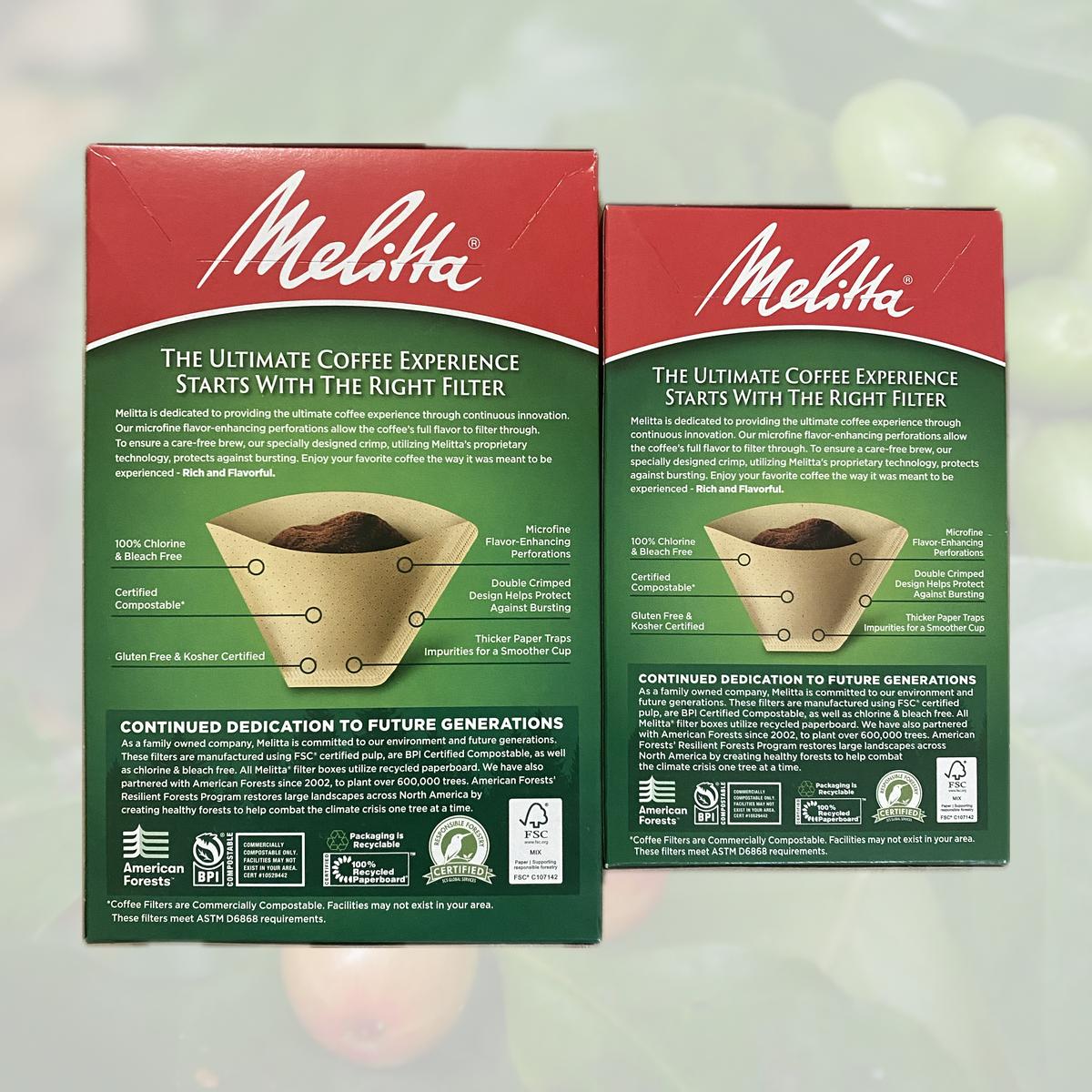 Unbleached Natural Brown Melitta Coffee Filters