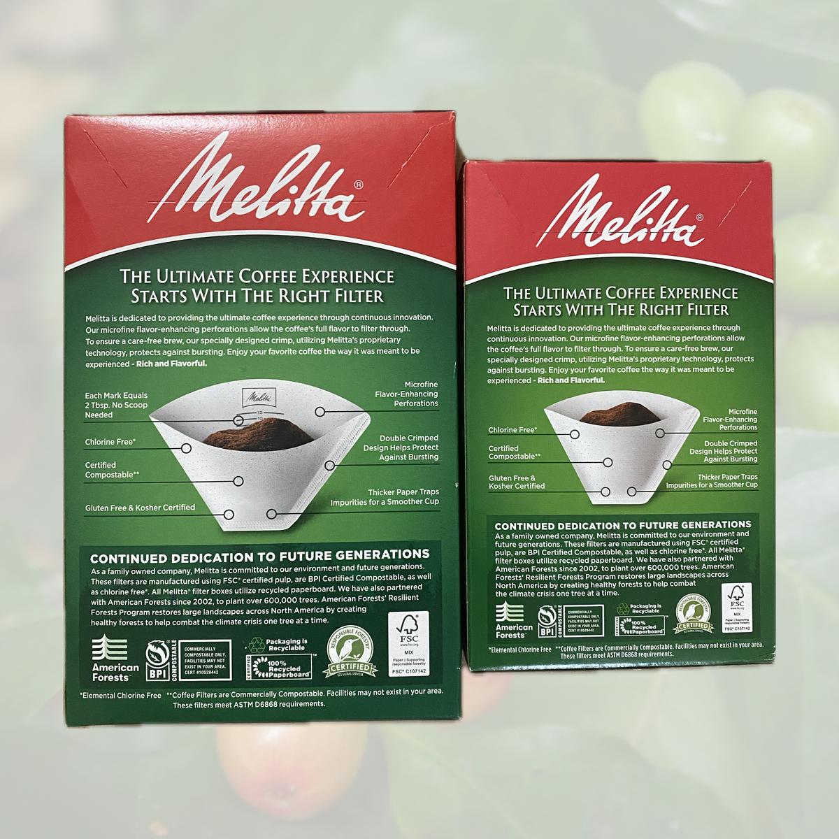 White Melitta Coffee Filters