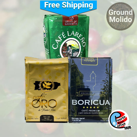 Paquete de café molido Oro Boricua Lareño