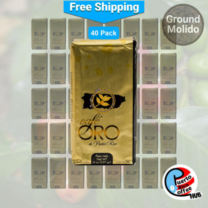 Café molido Café Oro de Puerto Rico, paquetes a granel de 8 oz