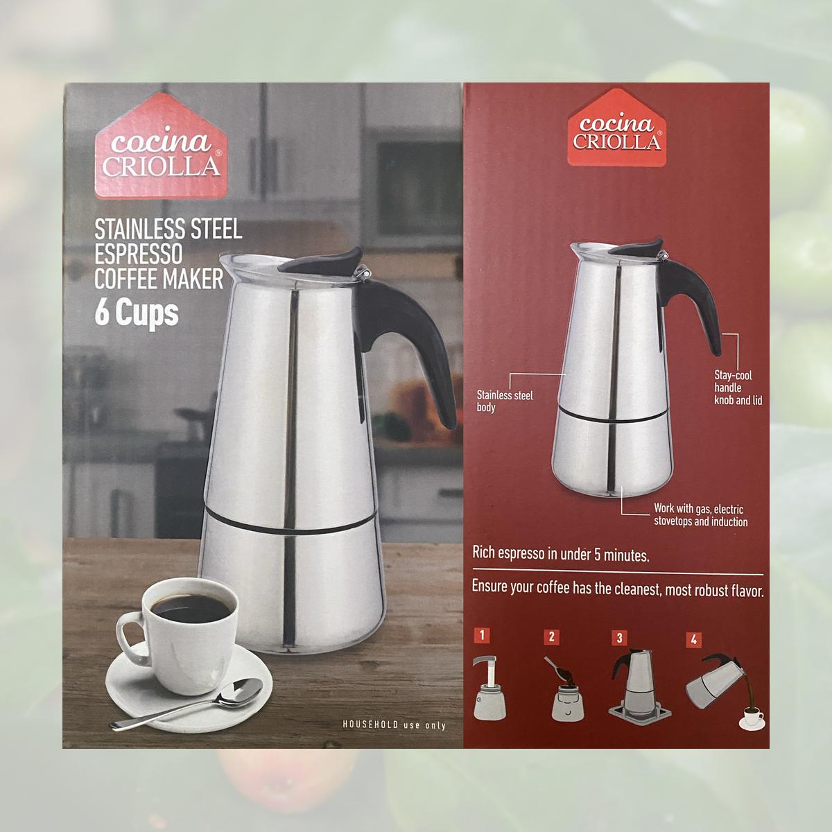 Cafeteras tipo Moka de acero inoxidable de Cocina Criolla