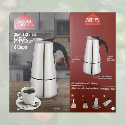 Cafeteras tipo Moka de acero inoxidable de Cocina Criolla