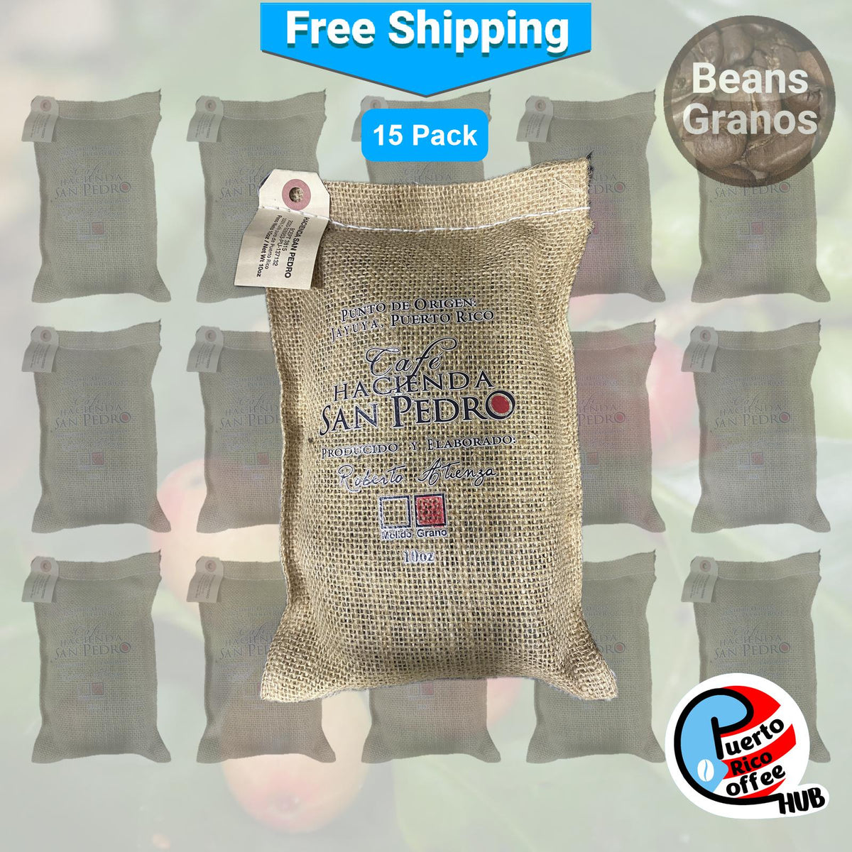 Café Hacienda San Pedro Coffee Beans | Bulk 15-Pack