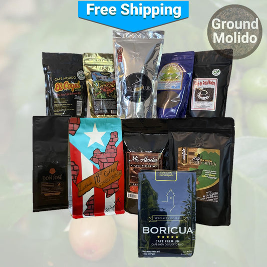 Paquete de variedades de café gourmet puertorriqueño: compartir es querer - nuestros mejores granos molidos