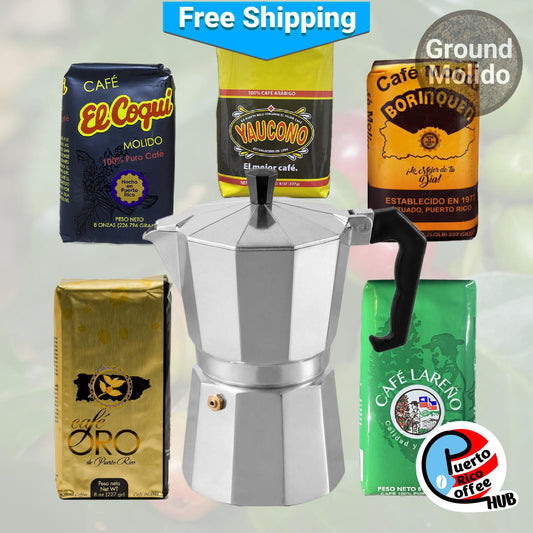 Set de descubrimiento Small Heritage Roasters con cafetera Greca