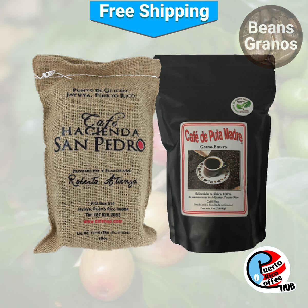 Paquete variado de granos de café de Puerto Rico: Five Star, paquete de 2, 1